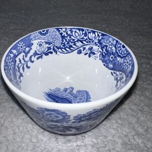 Vintage Spode Italian Blue/White Wide Mouth Tea Cup Oriental Sake No Handle RARE